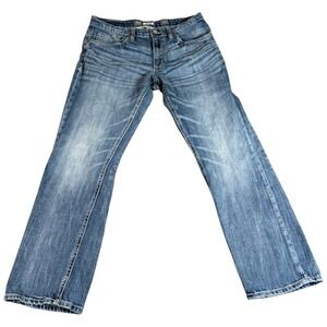 BKE Buckle Jake Straight Jeans Mens 32 (32x28) Blue Denim Stretch Medium Wash